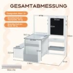 Vaikiška dvipusė meno stotelė su suoliuku ir lentynėle (Šviesiai pilka)