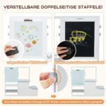 Vaikiška dvipusė meno stotelė su suoliuku ir lentynėle (Šviesiai pilka)