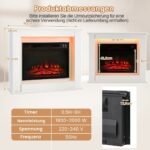 Elektrinis židinys su mediniu rėmu 1800W (Balta)