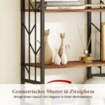 Šešių pakopų geometrinė lentyna su metaliniu rėmu (Ruda)