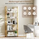 6 pakopų stovimas lentynų blokas su metaliniu rėmu (Balta)