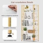 6 pakopų stovimas lentynų blokas su metaliniu rėmu (Balta)