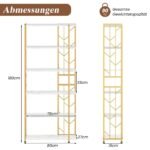 6 pakopų stovimas lentynų blokas su metaliniu rėmu (Balta)