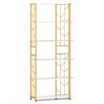 6 pakopų stovimas lentynų blokas su metaliniu rėmu (Balta)