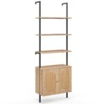 Pastatoma lentyna su metaliniu rėmu ir spintelėmis (Natūrali)