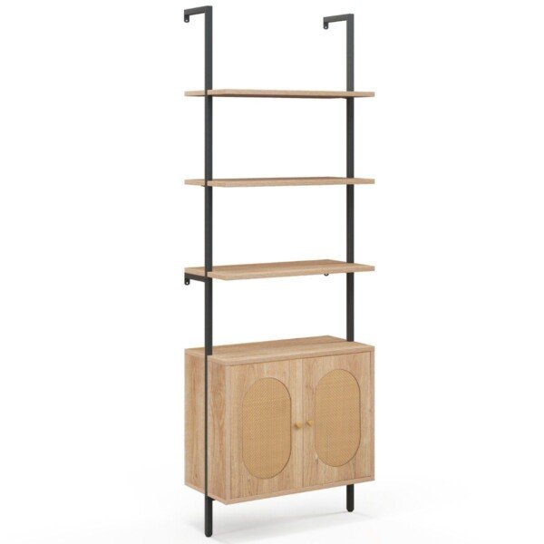 Pastatoma lentyna su metaliniu rėmu ir spintelėmis (Natūrali)