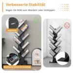 Daugiapakopė knygų lentyna su stalčiumi (Juoda)