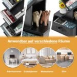 Daugiapakopė knygų lentyna su stalčiumi (Juoda)