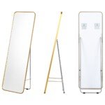 Pilno kūno veidrodis su auksiniu plieniniu rėmu (Auksinė)