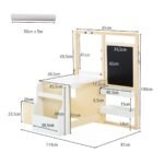 Vaikiška dailės lenta su suoliuku ir laikymo vietomis (Balta)