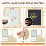 Vaikiška dailės lenta su suoliuku ir laikymo vietomis (Balta)