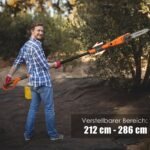 Elektrinės teleskopinės gyvatvorių žirklės (Oranžinė)