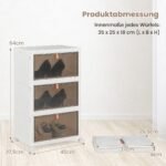 Sulankstomas batų laikiklis su 3 4 arba 6 skyriais ir skaidriomis durimis (Balta)