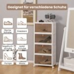 Sulankstoma batų dėžė su durimis (Balta)