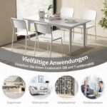 Virtuvės kėdės su metalinėmis kojomis (4 vnt) (Balta)