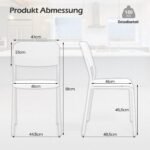 Virtuvės kėdės su metalinėmis kojomis (4 vnt) (Balta)