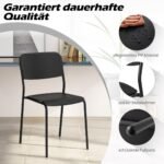 Modernus virtuvės kėdžių komplektas (4 vnt.) su metalinėmis kojomis (Juoda)