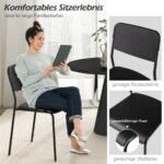 Modernus virtuvės kėdžių komplektas (4 vnt.) su metalinėmis kojomis (Juoda)