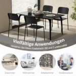 Modernus virtuvės kėdžių komplektas (4 vnt.) su metalinėmis kojomis (Juoda)