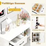 Kompaktiškas indauja su 6 butelių vyno laikikliu ir stalčiumi (Balta)