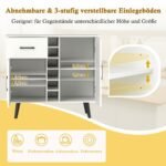 Kompaktiškas indauja su 6 butelių vyno laikikliu ir stalčiumi (Balta)