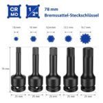 16 dalių dirbtuvių raktų rinkinys su dėklu (Mėlyna)