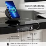 Elektrinis stalviršis su reguliuojamu aukščiu ir grūdinto stiklo plokšte (Juoda)