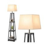 Stalinis šviestuvas su lentynėlėmis (Juoda)