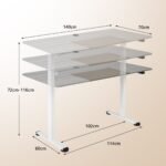 Elektrinis aukščio reguliavimo stalas su kabliu (Pilka)