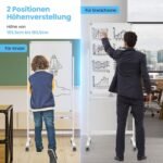 Magnetinė dvipusė lenta ant ratukų reguliuojamo aukščio (Balta)