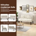Dvivietė sofa su medinėmis kojomis (Smėlio)