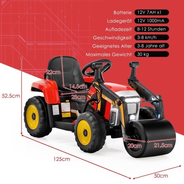 Elektrinė vaikų transporto priemonė su regos ir garso efektais (Raudona)