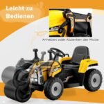 Elektrinis vaikiškas vibruojantis kelio volas su muzika ir šviesomis (Geltona)