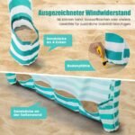 Nešiojamas paplūdimio skėtis nuo saulės su nuimama šonine sienelė ir aštuoniais smėlio maišais (Žalia)