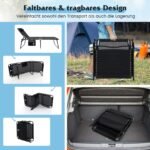 Sulankstoma lauko gultavietė su atrama ir galvos atrama (Juoda)