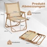 Sulankstomos aliuminio rėmo kempingo kėdės lengvos ir nešiojamos (Smėlio)