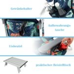 3 dalių lauko kėdžių ir stalo rinkinys su reguliuojama atlošo padėtimi (Mėlyna ir žalia)