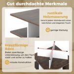 Kvadratinis kavos staliukas keturiomis lentynomis (Rustiška ruda)