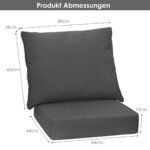 Komfortiškų lauko kėdžių pagalvėlių komplektas su tvirtinimo dirželiais (Pilka)