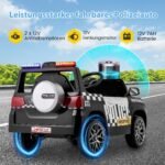 Elektrinis vaikiškas policijos automobilis su nuotolinio valdymo pulteliu (Balta)