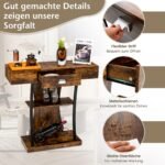 Konsolinis staliukas su stalčiumi ir atvira lentyna (Rustikali ruda)