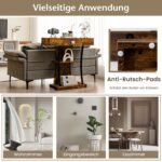 Konsolinis staliukas su stalčiumi ir atvira lentyna (Rustikali ruda)