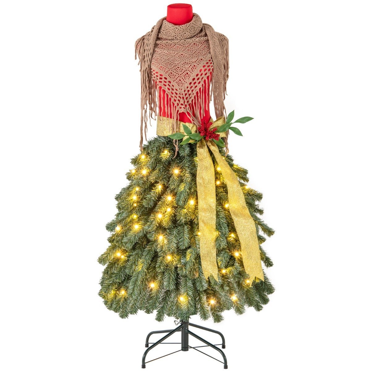 tannenbaum-11845_8_ Eglutė su raudonomis uogomis ir švieselėmis 150 cm (Žalia)