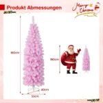 180 cm dirbtinis eglių formos kalėdinis medis su 250 šaltų baltų LED lempučių (Rožinė)