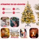136 cm dirbtinė Kalėdinė eglutė su LED lemputėmis (Žalia ir balta)