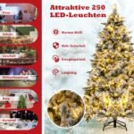 Dirbtinė kalėdinė eglė su sniegu ir LED žiburiais 186 cm (Žalia ir balta)