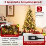 150 cm dirbtinė eglutė su LED apšvietimu sniegu ir puošmenomis (Žalia)