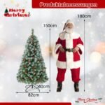 150 cm dirbtinė eglutė su LED apšvietimu sniegu ir puošmenomis (Žalia)