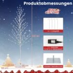 155 cm dekoratyvinis medis su LED lemputėmis ir metaliniu pagrindu (Sidabrinė)