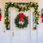 270 cm Kalėdinė girlianda su 50 šiltų baltų LED lempučių ir dekoracijų (Žalia)